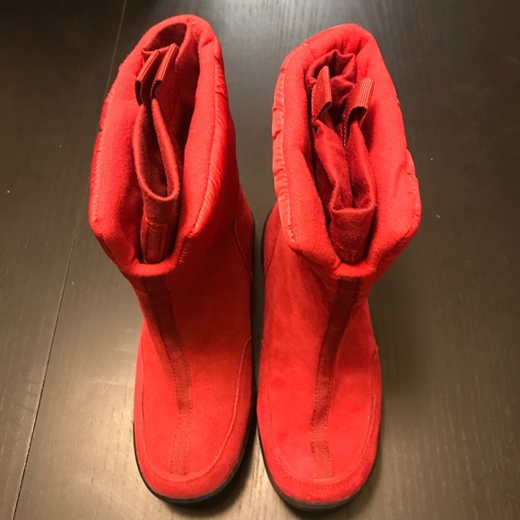 Land’s End Snow Après-ski Boots - Womens Size 6 - Red - Picture 2 of 6